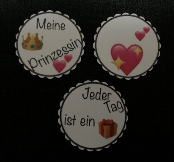 3-er Set Teelicht-Botschaften "Liebe 3 Prinzessin"