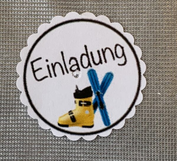 1 Teelicht-Botschaft "Einladung Ski-Ausrüstung/Ski-Tag/Ski fahren/" 129