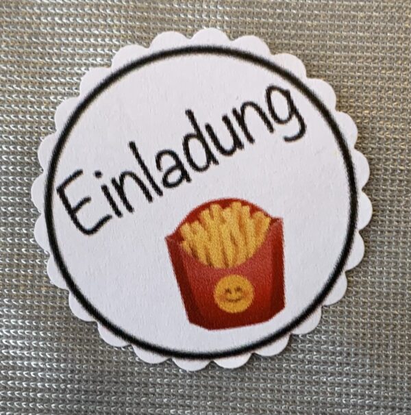 1 Teelicht-Botschaft "Einladung Pommes" 140