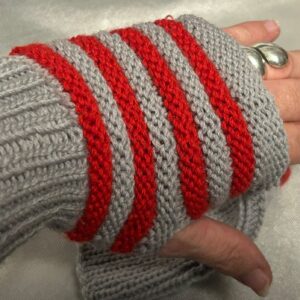 Amedisli / Pulswärmer grau/rot (8)