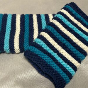 Amedisli / Pulswärmer weiss/türkis blautöne (16)