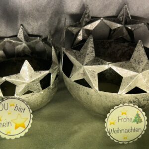 DEKO 1 Teelicht-Botschaft "Du bist mein Stern" & Frohe Weihnachten