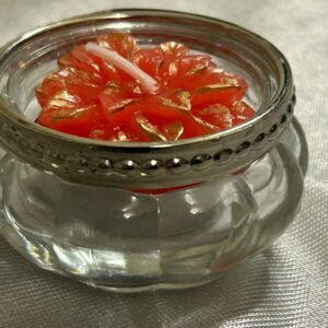 Schäleli mit Blumen Rechaudkerzli