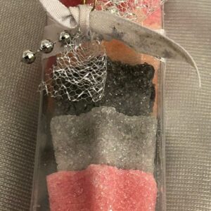 Zuckerstange Sterne klein  - rosa/rot/grau 9