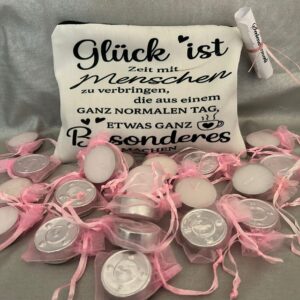 Seelenwärmer 20 Teelicht - Botschaften Glück ist ....