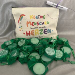 Seelenwärmer 20 Teelicht - Botschafte Kleine Menschen brauchen grosse Herzen wie Deins