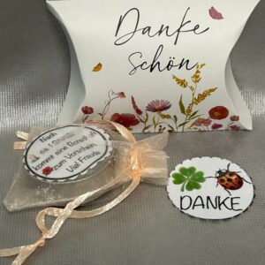 DEKO 1 *** Zaubercherzli*** Teelicht-Botschaft DANKE "Danke schön"Schachteli