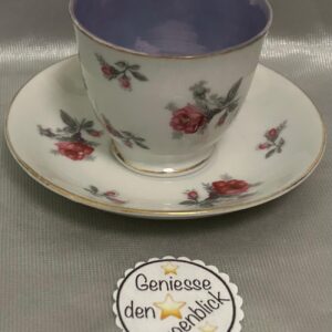 DEKO 1 Teelicht-Botschaft  Espresso Tasse "Geniesse den Augenblick"